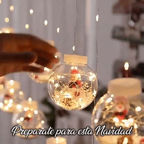 Cortina de Navidad Esferas y Aros Led™